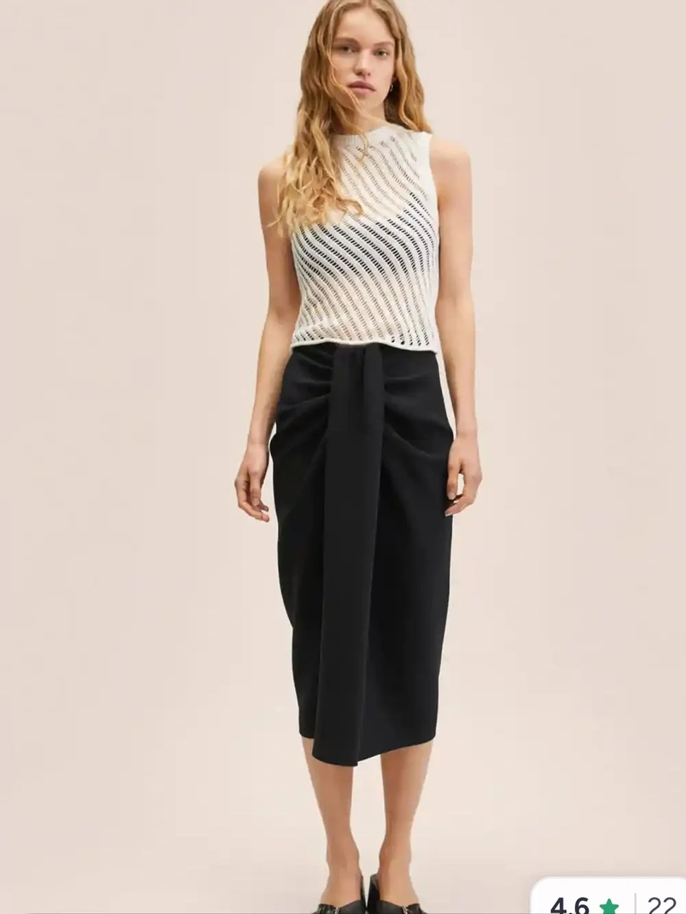 Nwt mango Black front pleat Draped Midi Skirt - Women - Picture 1 of 8